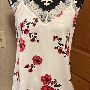 Floral Lace Trim Women's Top